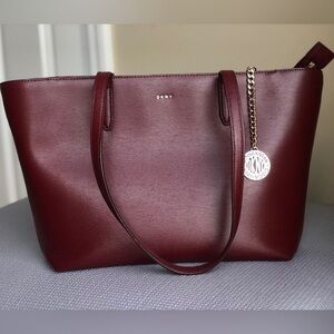 DKNY burgundy tote